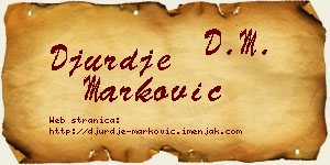 Đurđe Marković vizit kartica